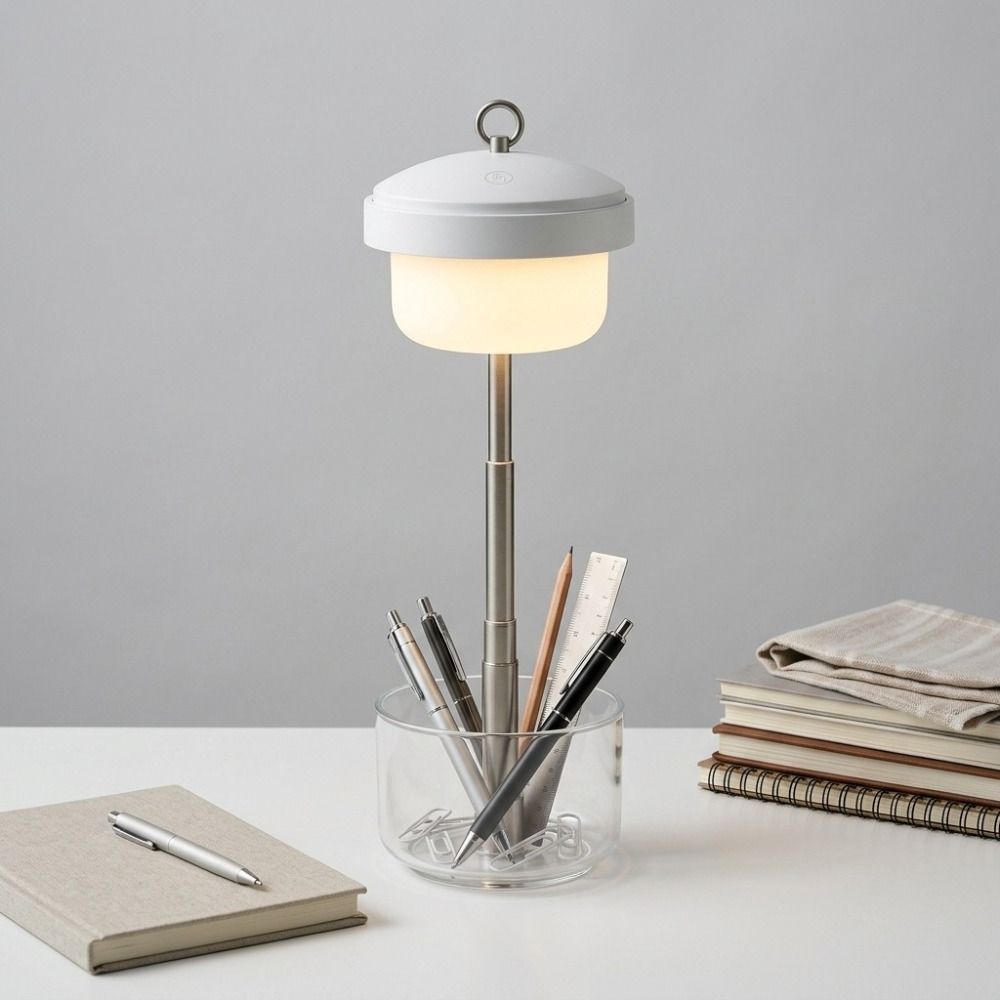 3-in-1 Multi-Function LED Table Lamp Touch Dimming Eye-protection Desk Lamp Rechargeable Retractable Reading Light for 1200mAh