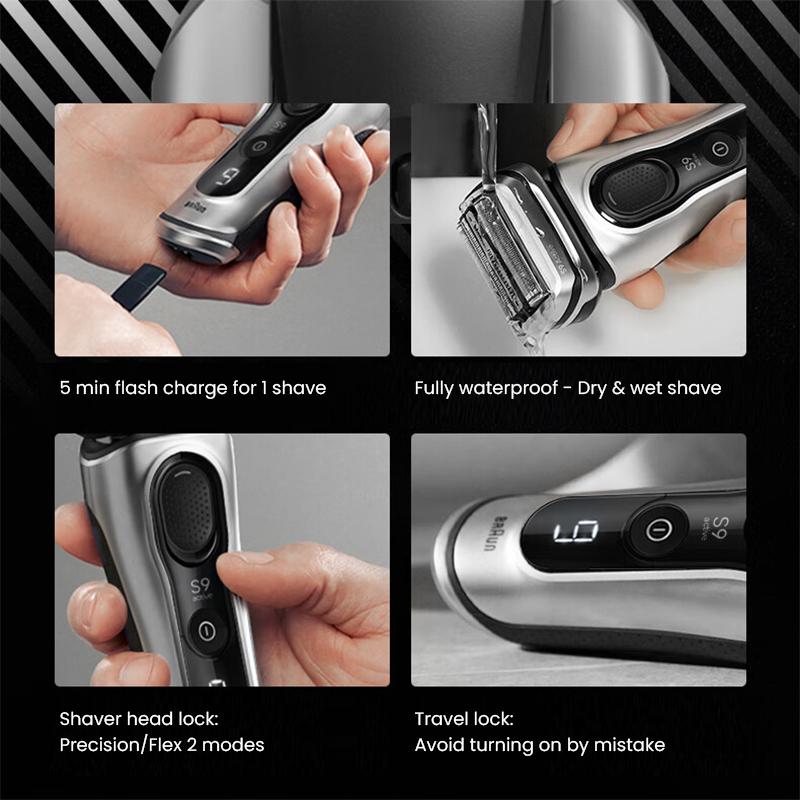 Braun Электробритва S9 Active 9077cc с 5-в-1 центром ухода и дорожным футляром для зарядки