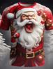 Christmas Santa Holiday Shirt 3D Printed Hot Christmas Short Sleeve Party Men's Tops Rave Printed Casual Fashion Menswear