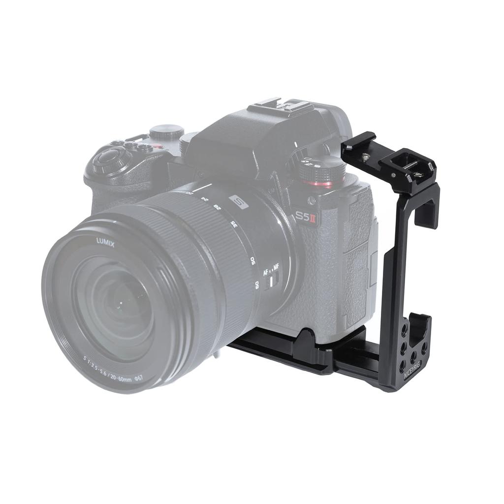 Клетка для камеры NICEYRIG L-образная пластина для Panasonic LUMIX S5 / LUMIX S5 Mark II / LUMIX S5 Mark II X / Panasonic DC-G9M2 - 405