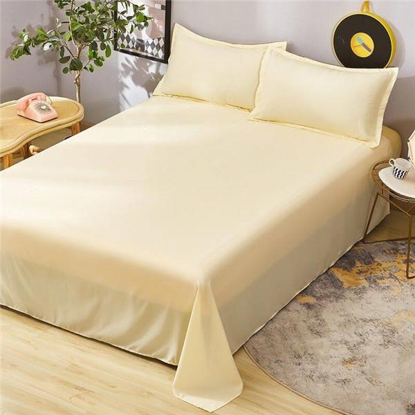 Soft Cotton Sheet Anti Dust Mite Mattress Cover Anti-Bacteria Flat Sheets Pure Color Bed Sheets Simple and Thickened Skin Friendly Double Bed
