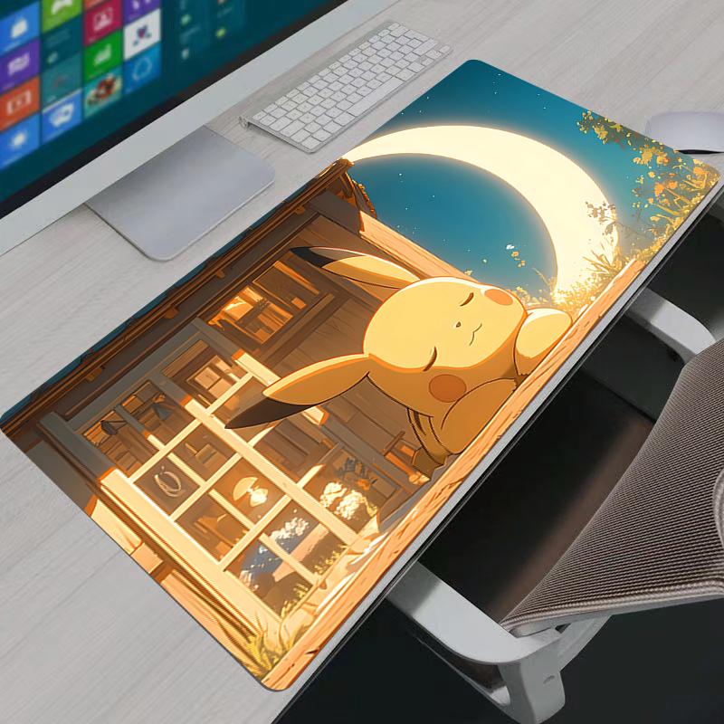 Pokemon Pikachu Mouse Pad XL Lockedge Large Gaming Accessories Computer Gamer Keyboard Mouse Mat Desk Mousepad For Csgo