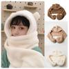 Fashion Winter Women Novelty Beanies Caps Warm Bear Ear Hat Casual Plush Hat Scarf Set Casual Solid Women Caps Present