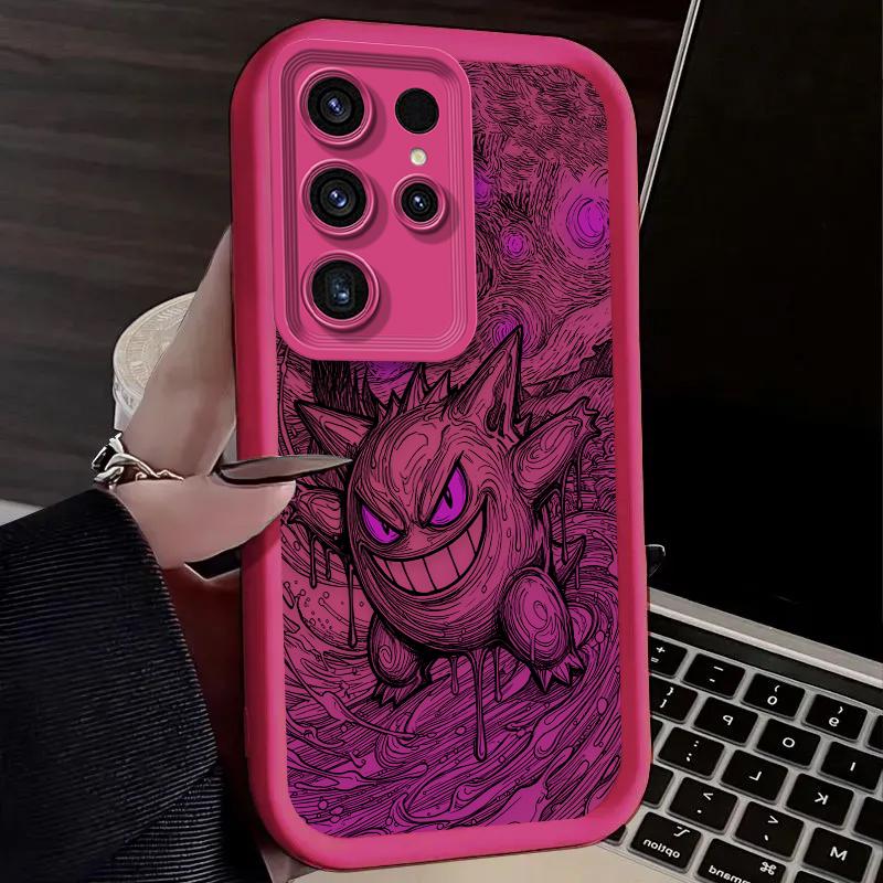 P-Pokemon Gengar Cool Case For Samsung Galaxy S24 S23 S25 Ultra S22 S21 Plus FE A56 A36 A26 A16 A06 A15 A25 A35 A55 5G Cover