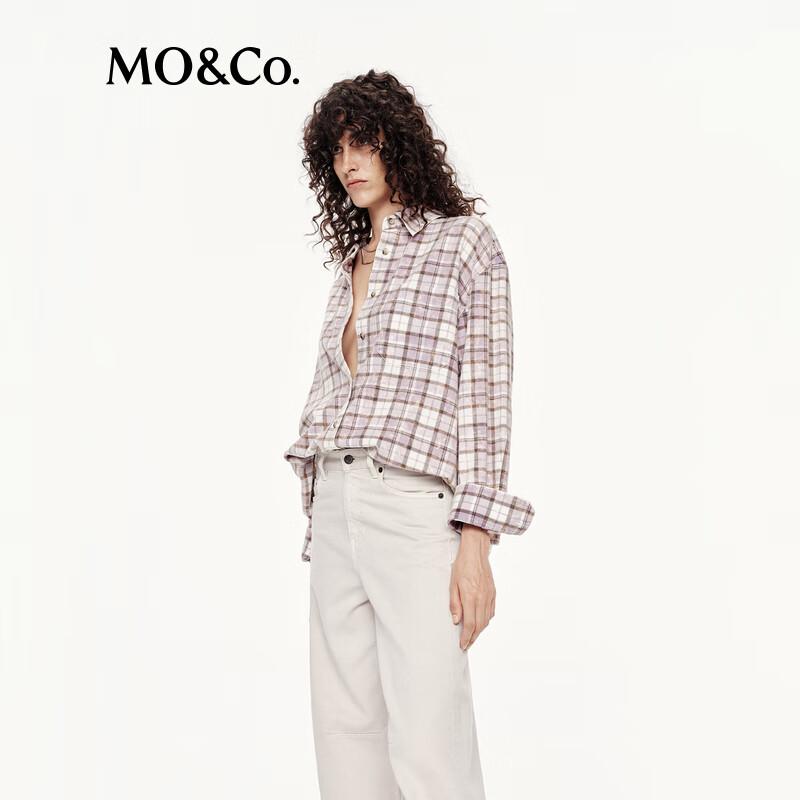 MO&Co. Vintage Washed Plaid Cotton Shirt