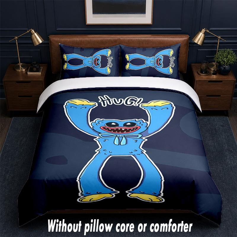 Poppy Playtime Design Bed Bedding Set 1 Duvet Cover + 2 Pillowcases Soft Breathable Household Bed Linens