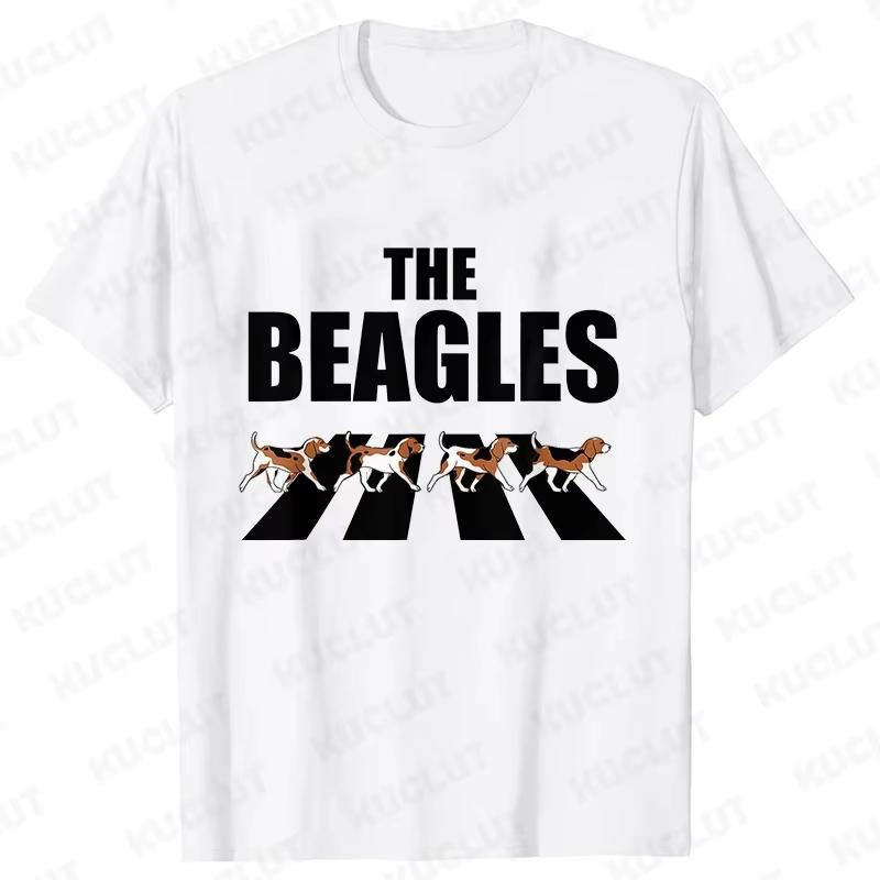 Unisex WoUnisex Classic T Shirts Tops Fashion Casual Short Sleeve Round Neck Tee Shirt The Beagles Crazy Beagle Dog Unisexs Tee TShirts