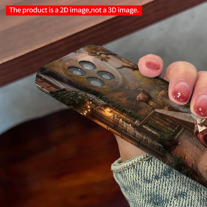 2DFlat Xiaomi Redmi phone caseAutumn Forest Retreat with Deer and Owlsuitable for Redmi Note 11 12 13 14 A3 K80 15 17 Ultra