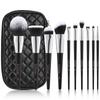 10Pcs Travel Makeup Brushes Set with BAG Synthetic Hair Kabuki Foundation Blending Brush Face Powder Blush Concealers Eye Shadows Brush Tools