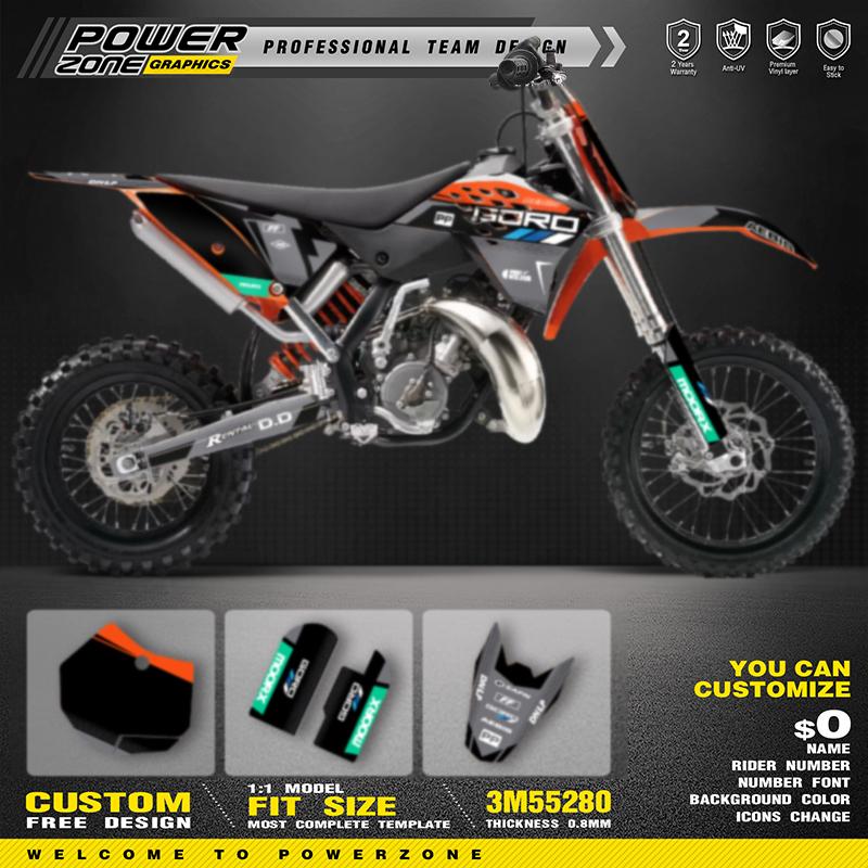 PowerZone Custom Team Graphics Backgrounds Decals For KTM Stickers Kit For KTM SX65 2009 2010 2011 2012 2013 2015 SX65cc 08