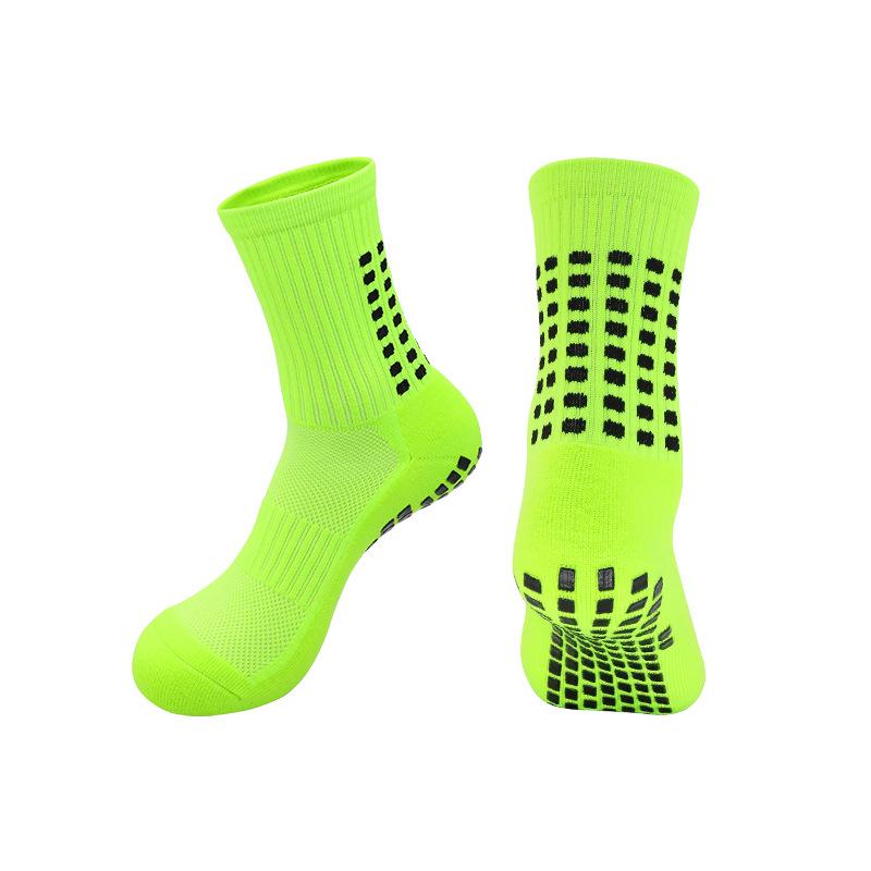 «Взрослые противоскользящие дышащие футбольные носки средней длины для тренировок с махровой подошвой»
