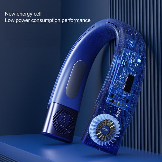 Hanging Neck Fan 20db Silent Noise Reduction 5 Speeds Adjustable Bladeless Fan Cooling Rechargeable Summer Outdoor Portable USB Fan Creative Gift