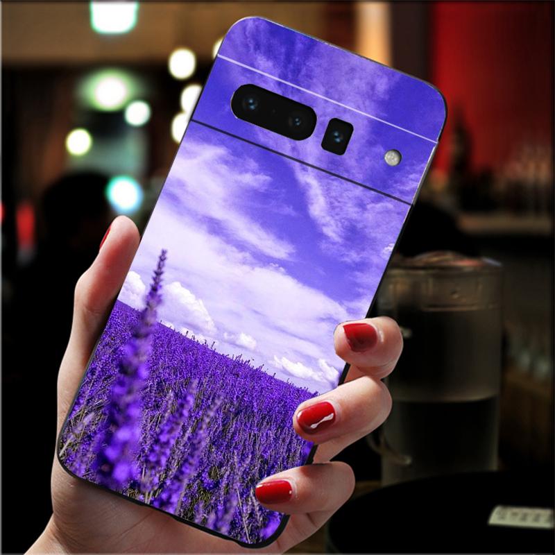 Lavender Purple Flower Phone Case For Google Pixel 8 7 Pro 7A 7 6A 6 Pro Pixel 8A 4A 3A 4 XL Pixel 5 6 4 3 3A XL