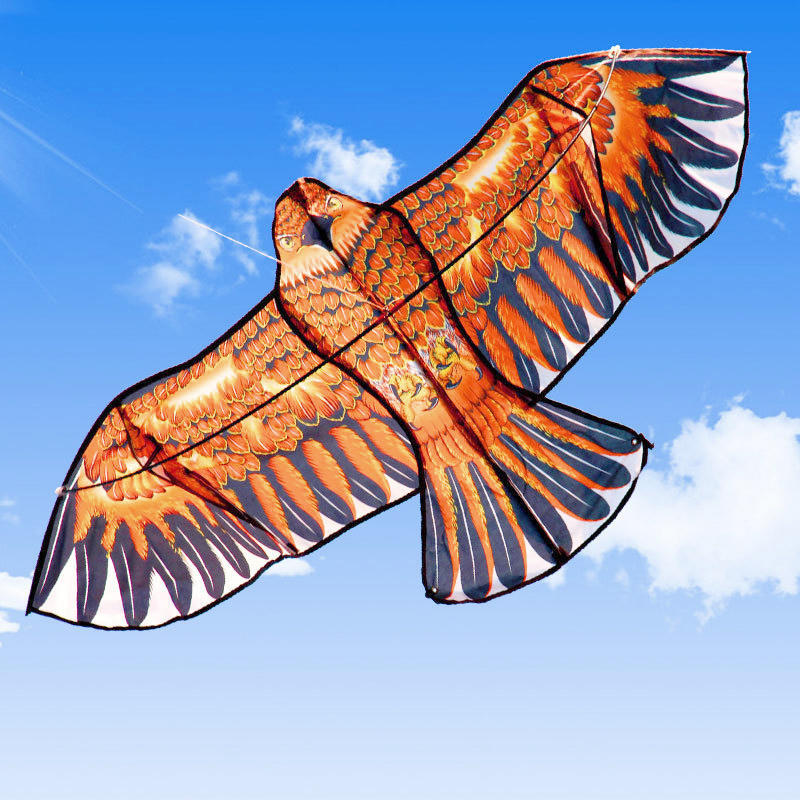3D 1.1m Flat Eagle Kite Big Fly Bird Kite For Children Kites Windsock For Kids Flying Outdoor T P6M6