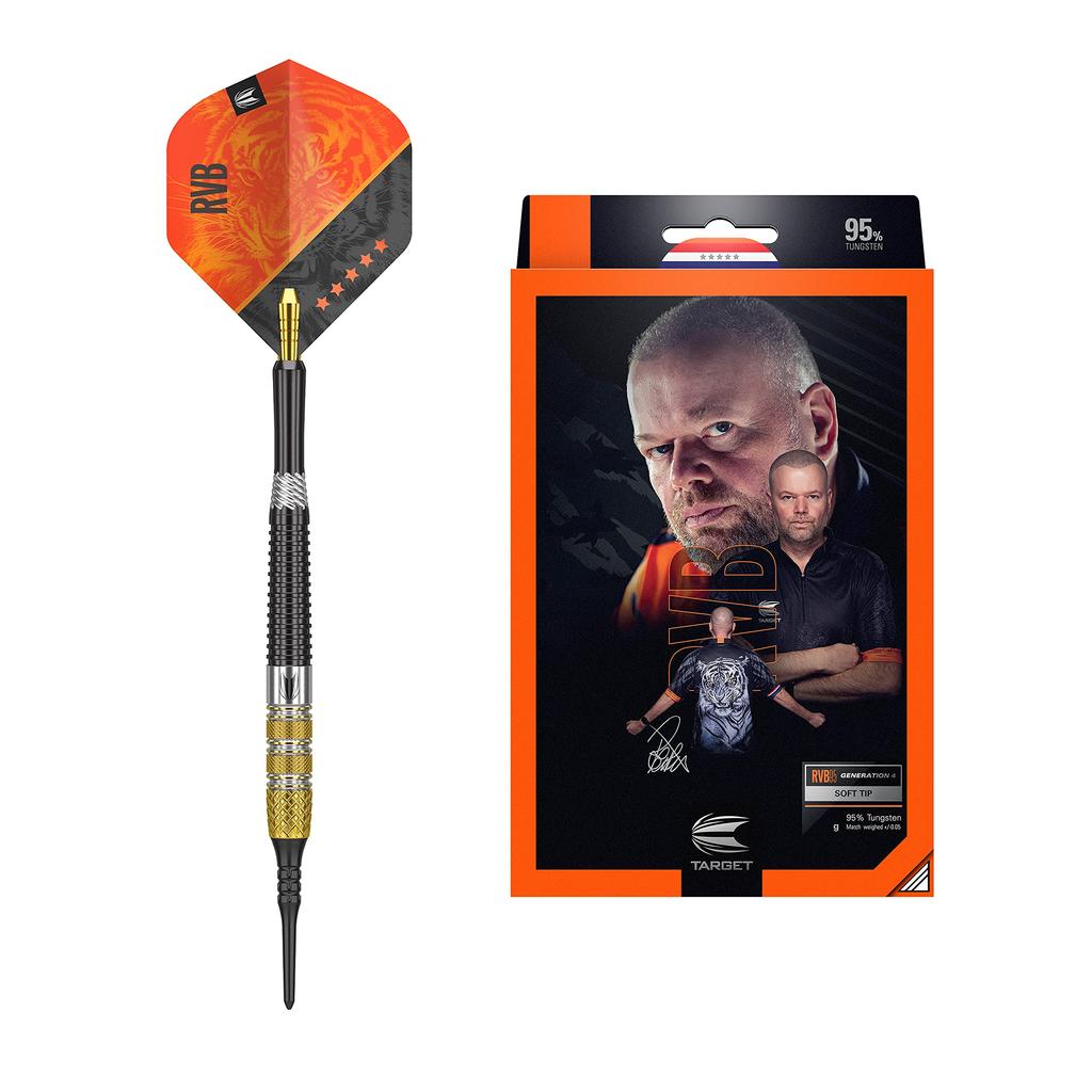 Target Darts Raymond Van Barneveld RVB 95 Gen 4 20G Tungsten Soft Tip Dart Set 95%