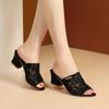 Sparkling Women's Chunky Heel Sandals with Breathable Mesh and Glitter Sequins Perfect for Fashionable Open Toe Carnival Pumps