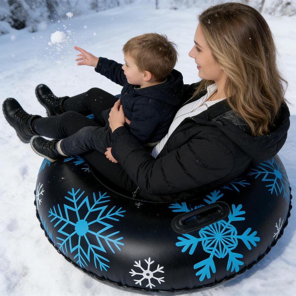 Inflatable Snow Tubes for Sledding Winter Sports Sled with Handles Fast Inflation Deflation Kids Adults Mountain Resort Holiday
