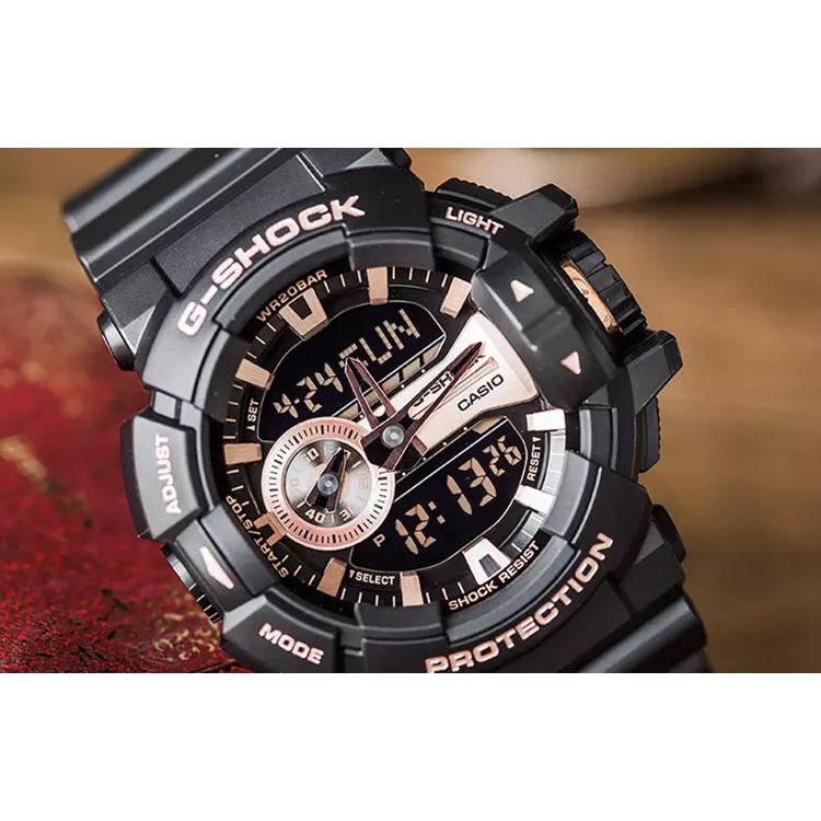 CASIO Men Liquid Crystal/Analog Dual Display Series Gold Watch GA-400GB-1A4 GA-400GB-1A4