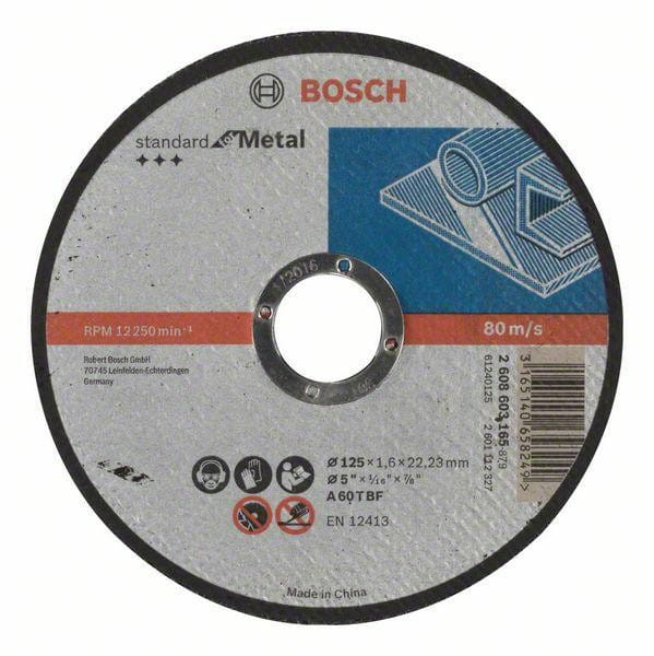 Bosch Tarcza Met.125Mm X 1,6Mm X 22Mm Standard For Metal