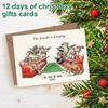 Twelve Days Of Christmas Card Set,12 Pcs Quirky Funny Christmas Cards Card With Your Custom Message And Envelopes, Christmas Countdown Gift Card Set