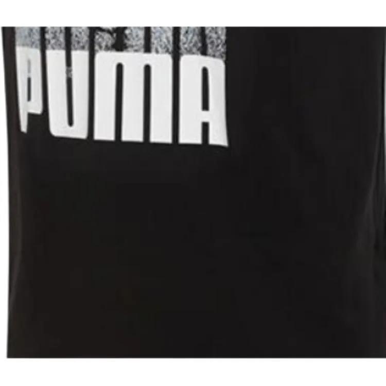 PUMA T Shirts Men's Black Crew Neck Moderate Straight Fit (Unisex) T-Shirts 677543 01
