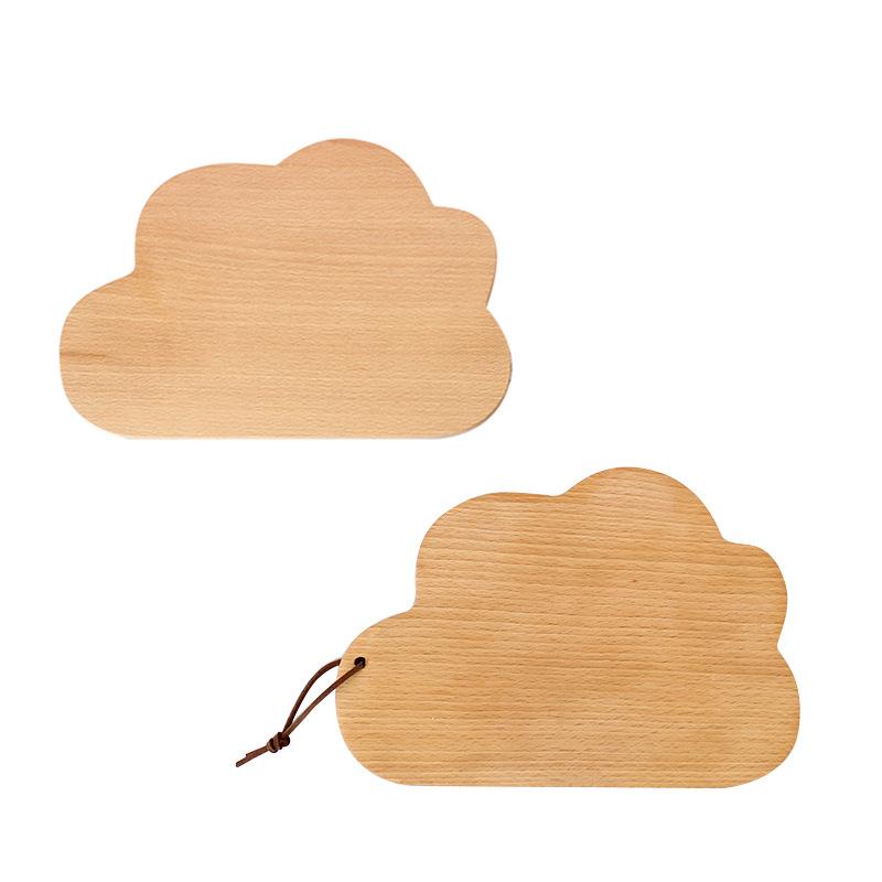 Beech Cloud-Shaped Cutting Board Wooden Bread Board Sushi Fruit Board Can Hang Serving Board Chopping Blocks For Kitchen