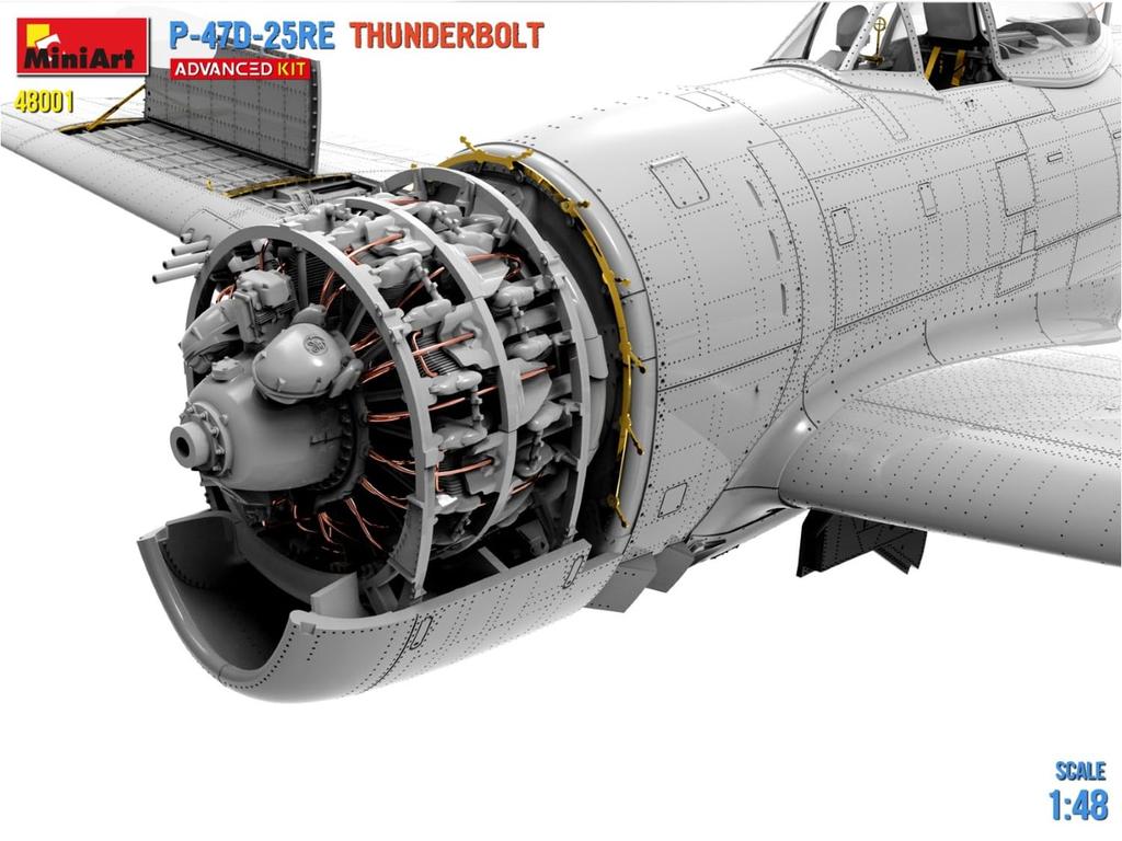 Расширенный комплект Miniart Thunderbolt, пластиковая модель MA48001 1/48 P-47D-25RE