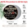1pc 2D Flat, 7.87x7.87 Inch Round French Aluminum Sign, Vintage Decorative Plaque with "God Bless This Home" Design, "Home Sweet Home" Decorative