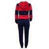 2 Pcs/Set Women Hoodie Pants Set Elastic Waist Striped Color Matching Hooded Long Sleeves Warm Drawstring Plus