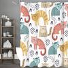 Lazy Colorful Cat Shower Curtain, Bathroom Decorative Shower Curtain, Waterproof Shower Curtain with Hooks