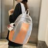 New Schoolbag Contrasting Color Casual Middle School Student Backpack Simple and Lightweight College Student Couple Class Backpack