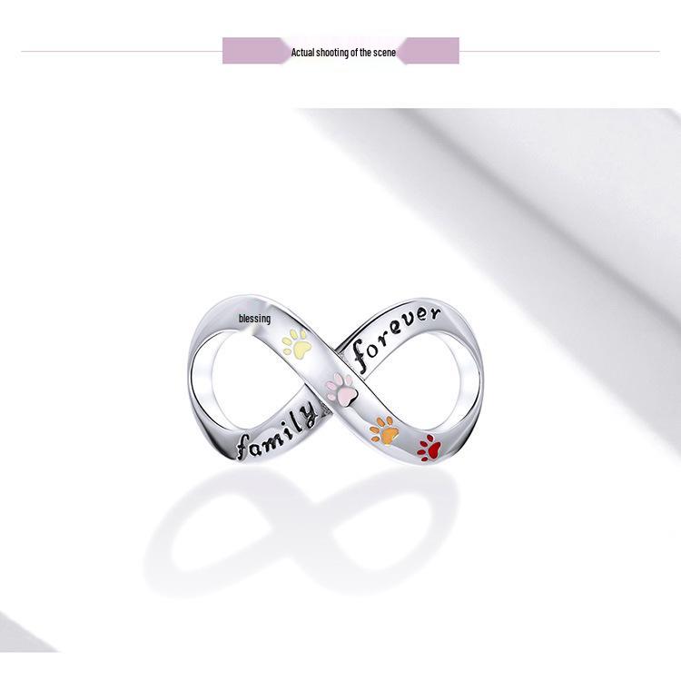 Yinziyun Cat Paw Print DIY Bracelet Spacer Beads: Cute S925 Sterling Silver Pet Imprint Collection