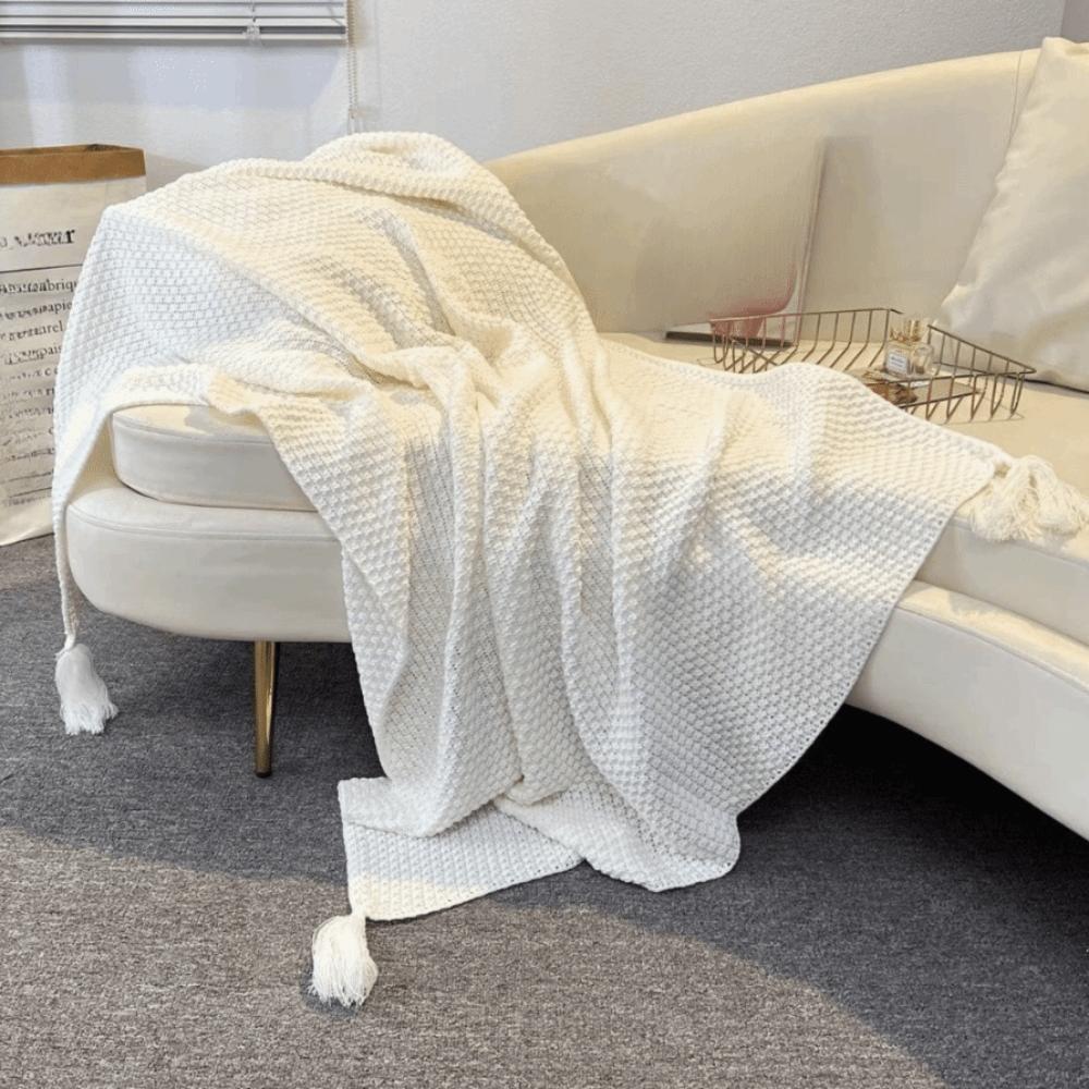 Handmade Nap Blanket with Tassel Throw Blanket Fashion Sofa Blanket  Bed