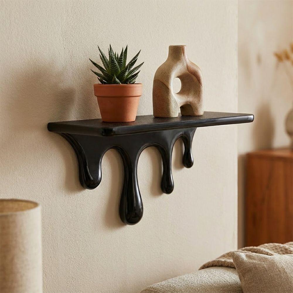 3D Printed Drip Floating Shelf Wall-Mounted Wall Storage Rack Decorative Wall Bracket Living Room