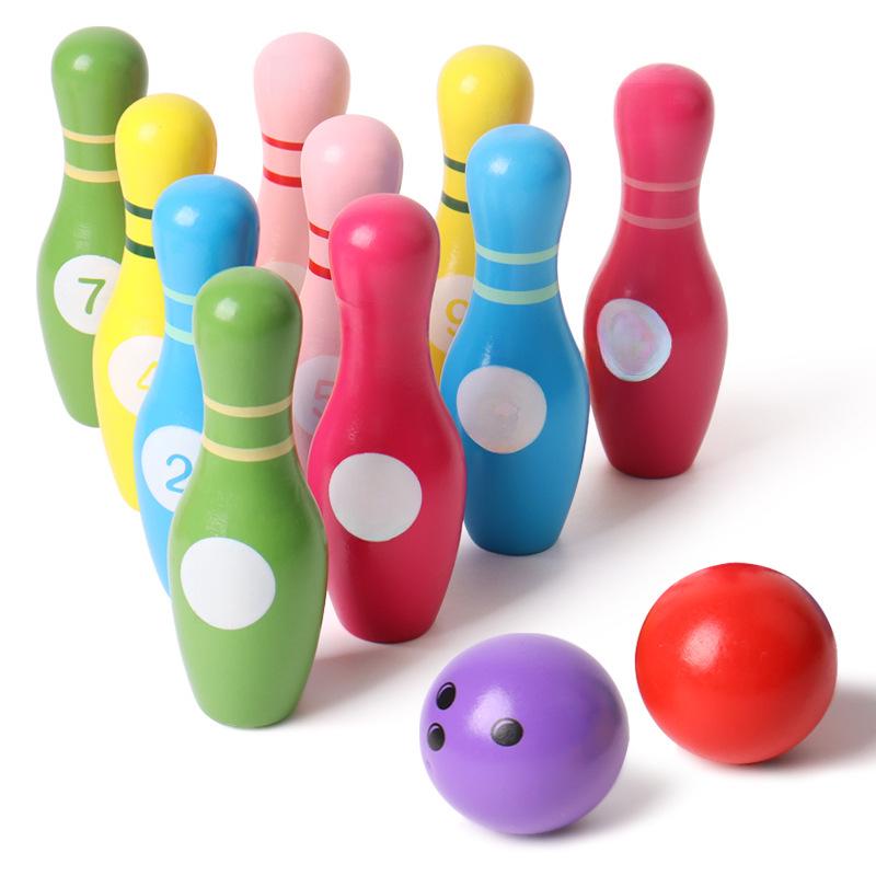 «Детская деревянная мини-игрушка для боулинга для веселого обучения и развития координации рук и глаз»