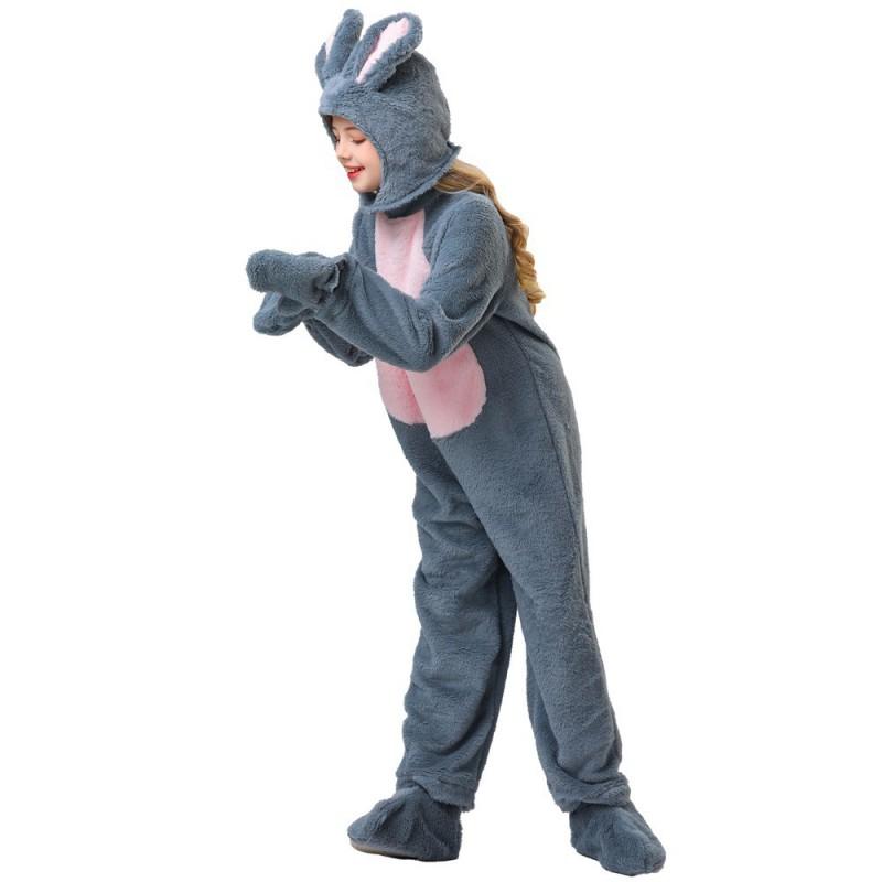 Kids Bunny Costume Set White Rabbit Performance Outfit Kindergarten Stage Show Girls 3-10Y