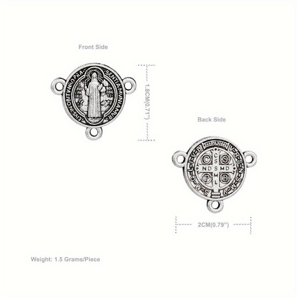 50 шт./Лот Сплав 3 отверстия Медаль Святого Бенедикта Экзорцизм Соединитель Розария Четки Ожерелье Детали Аксессуары для изготовления ювелирных изделий