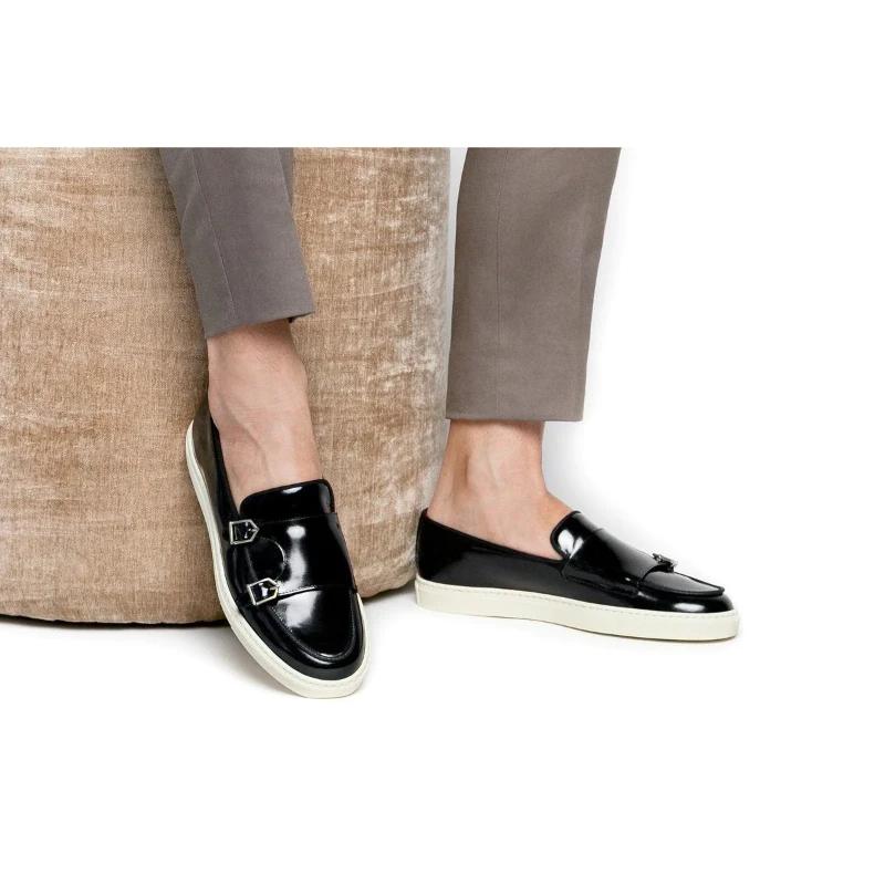 Мокасины мужские туфли PU однотонные классические мокасины мужские модные дикие спортивные повседневные монки с двойной пряжкой повседневная обувь