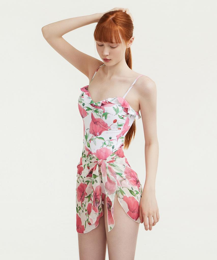 Монокини Ageunel Flora_Персиковый