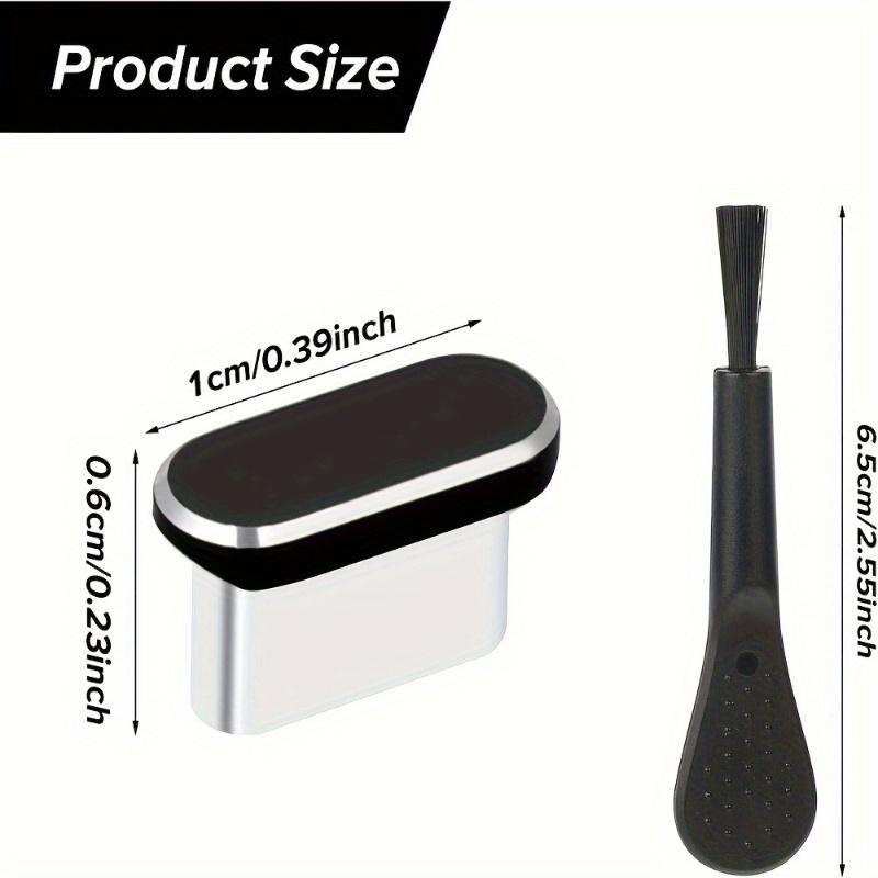 4 шт. заглушки от пыли для телефона, в комплекте с чистящей щеткой - Металлическая заглушка/крышка для порта зарядки телефона, украшения для мобильного телефона, подходят для разъемов Type-c