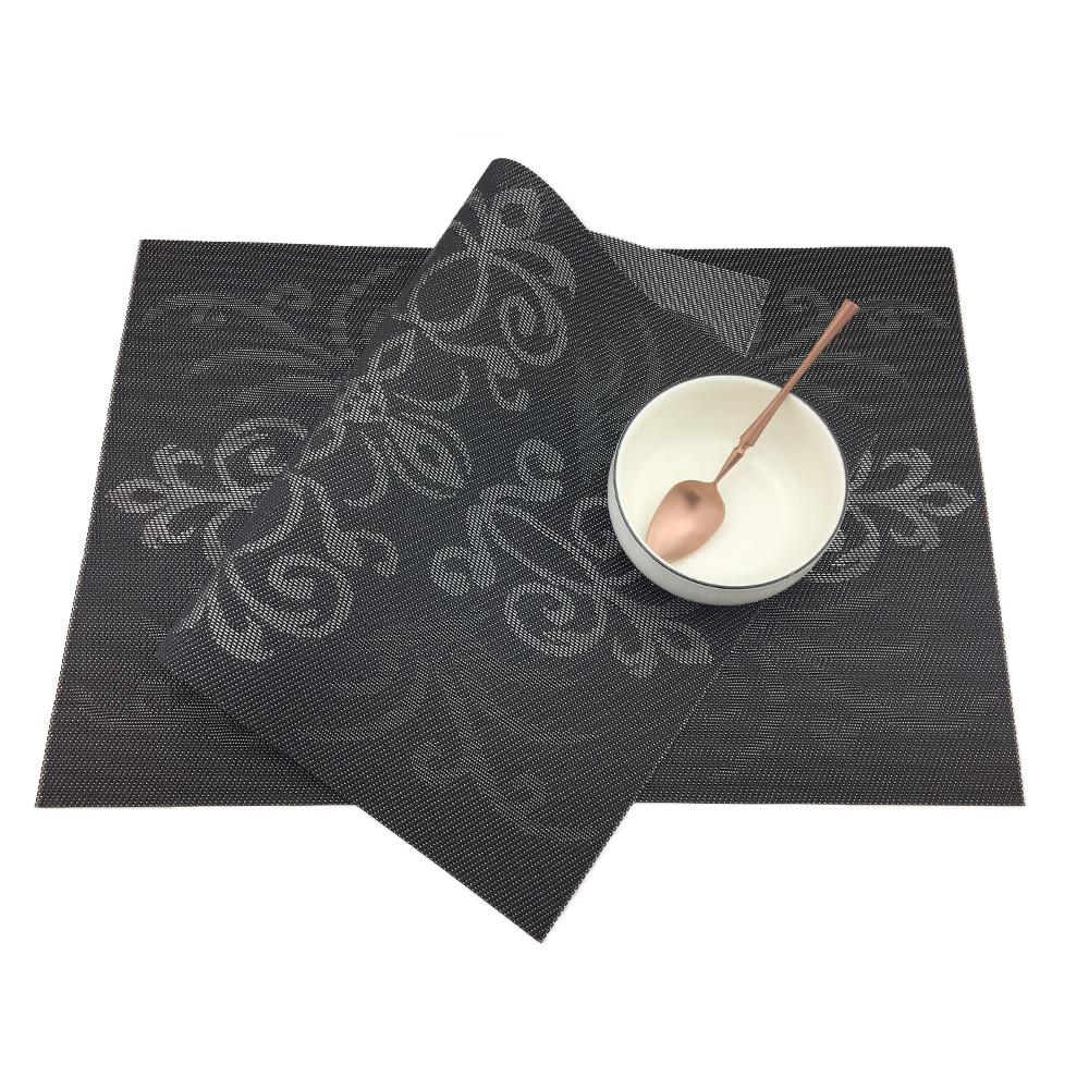 4colors Royal Luxury Placemat Pvc Dining Table Mat Set Table Bowl Pad Napkin Dining Table Tray Mat 4pcs Coasters Kids Table Set