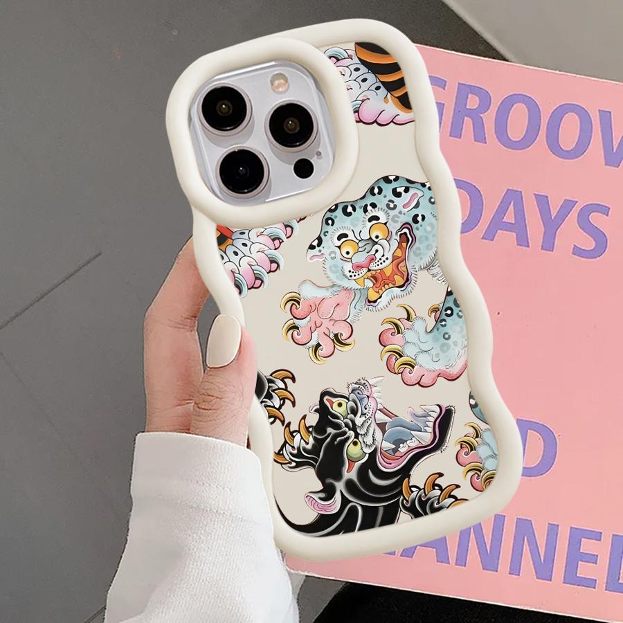 Case for iPhone 15 Plus XR 13 14 11 16 Pro Max 8 12 17 Air Soft Phone Cover Cool Tiger