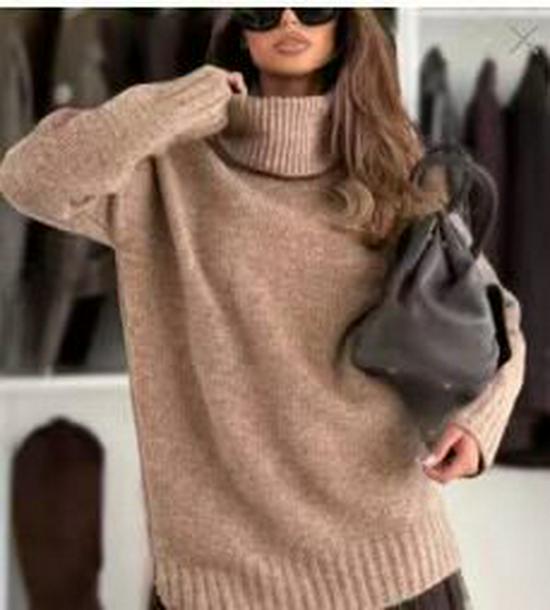 2025 Women's Solid Color High Neck Long Sleeve Sweater - Autumn/Winter Collection