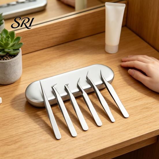 Eyelash Applicator Tool False Tweezers Precision Single Cluster Stainless Steel for Lash Artists Home Travel Quick Placement