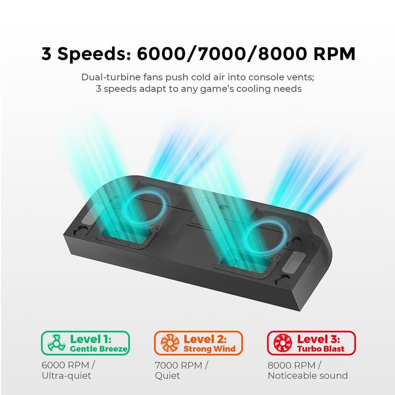Base Heat Sink For Nintendo Switch2 Auto ON/OFF TV Dock Station NS2 Smart Pressure Cooling Stand 3-Speed Levels 6000-8000 rpm