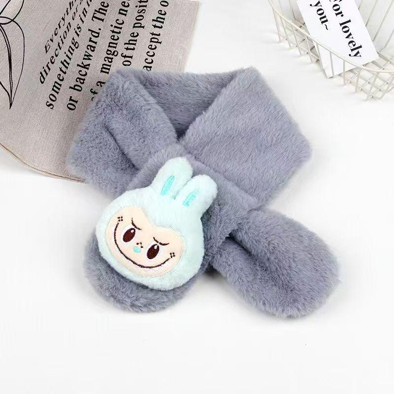 New Winter Children's Cute Cartoon Plush Faux Fur Snood Scarf