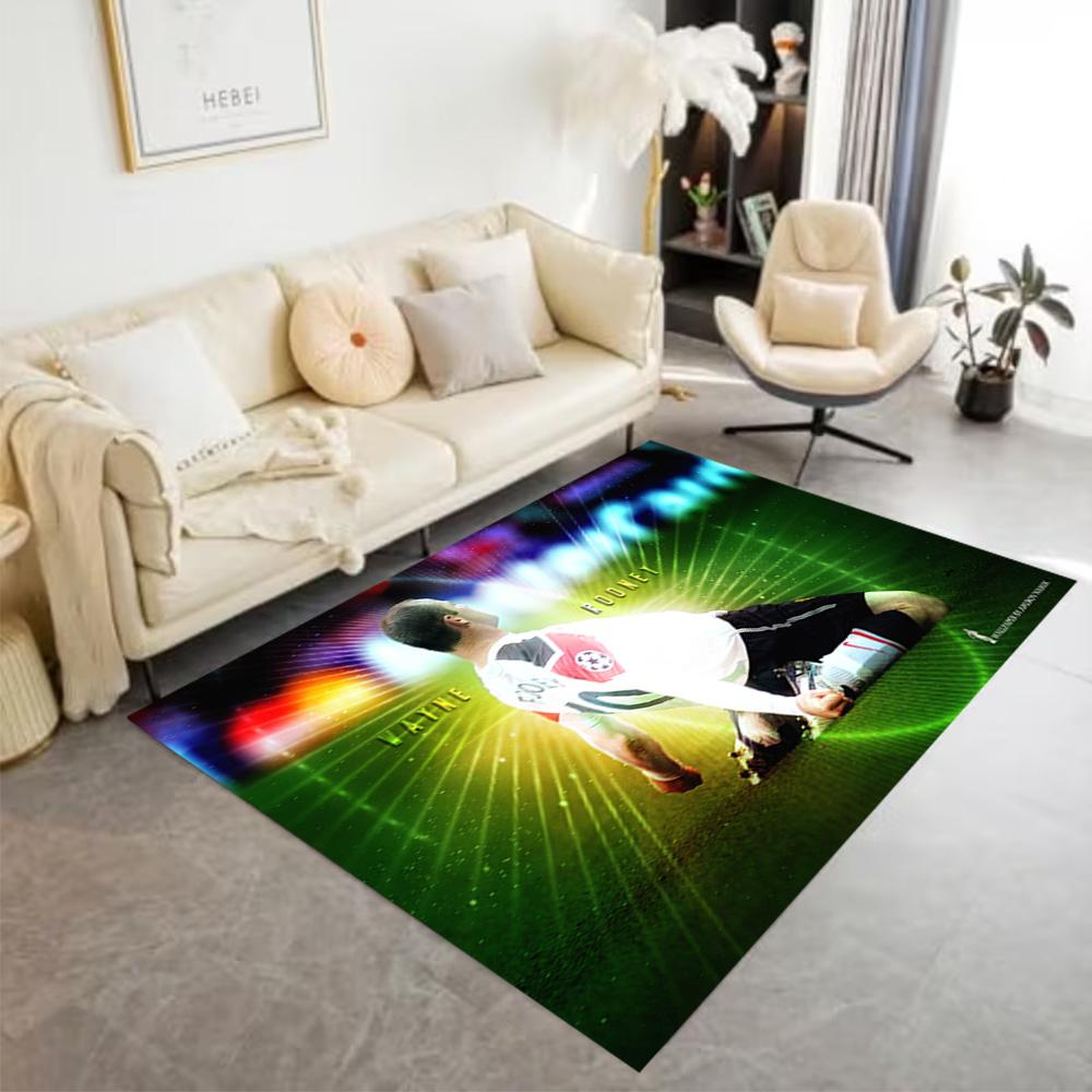 Football Player Action Carpet Design for Entryway Game Room Balcony Dormitory Antislip Carpet Anime Office Decor Best for Christmas