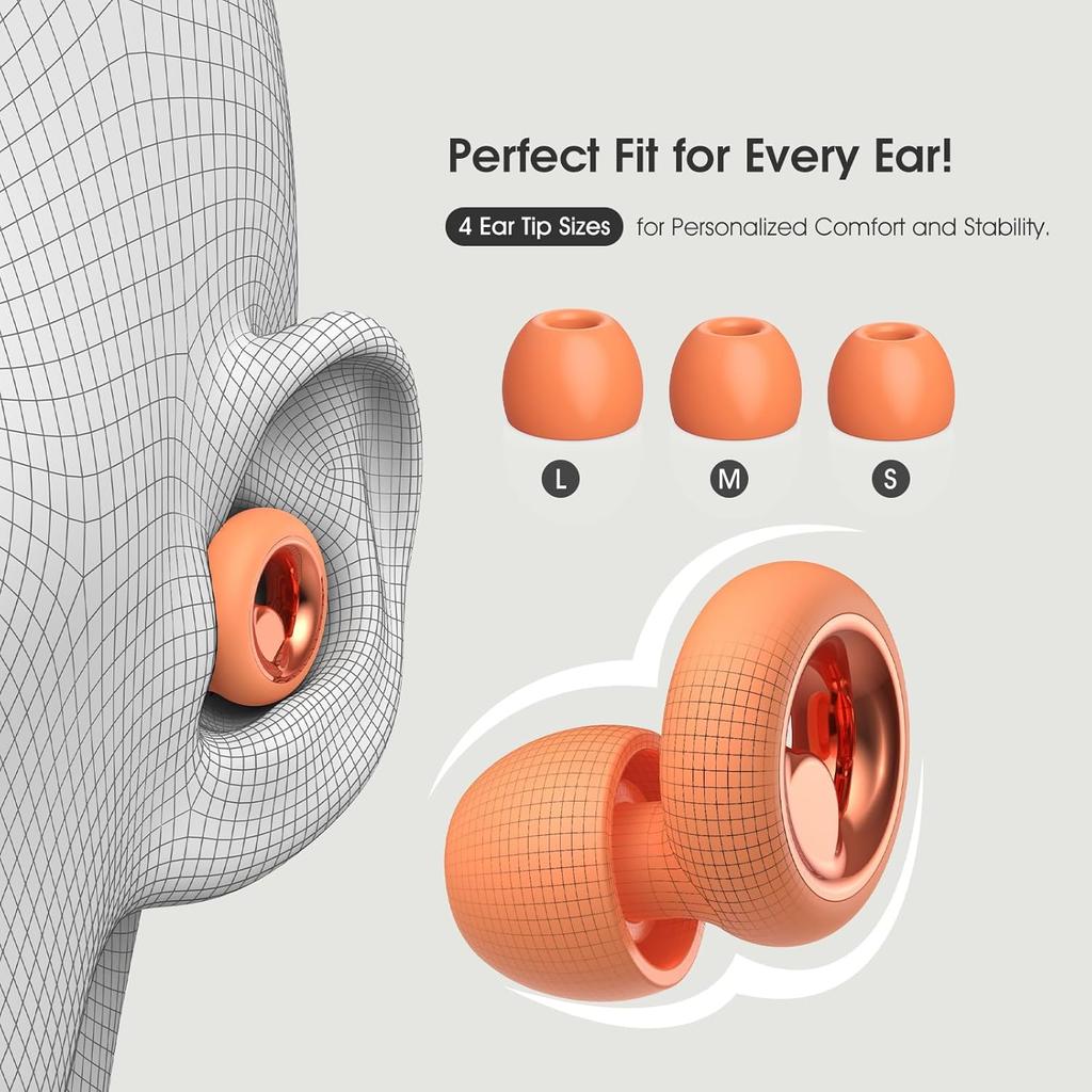 45dB Ear Plugs for Sleeping Noise Cancelling, Soft Ear Plugs for Concert, Reusable Ear Plugs for Noise Reduction with 8 Ear Tips, Silicone Hearing