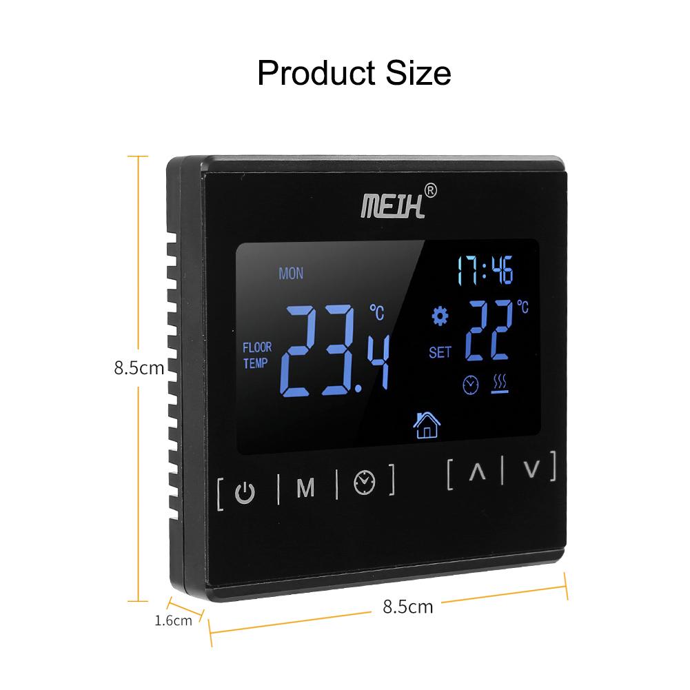 Интеллектуальный регулятор температуры, сенсорный экран, мощный двойной термостат для подогрева пола