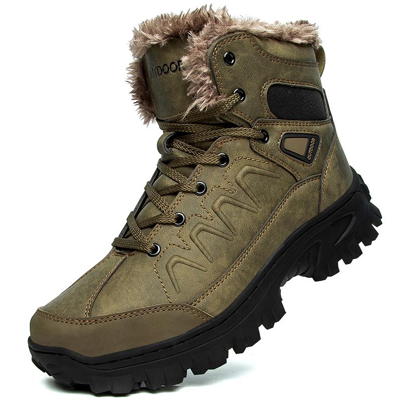 Winter Outdoor Waterproof Men Boots Russian Style Ankle Boots for Men Snow Boots Plus Size 40- 48